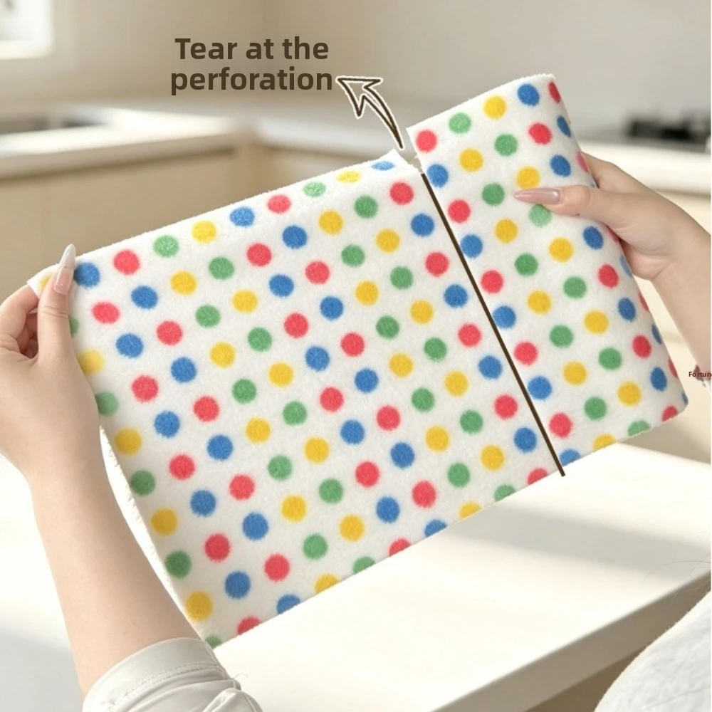20pcs/roll Reusable Microfiber Cleaning Wipes High Absorbency Washable Kitchen Towels Durable Multi-Purpose Dish Rags