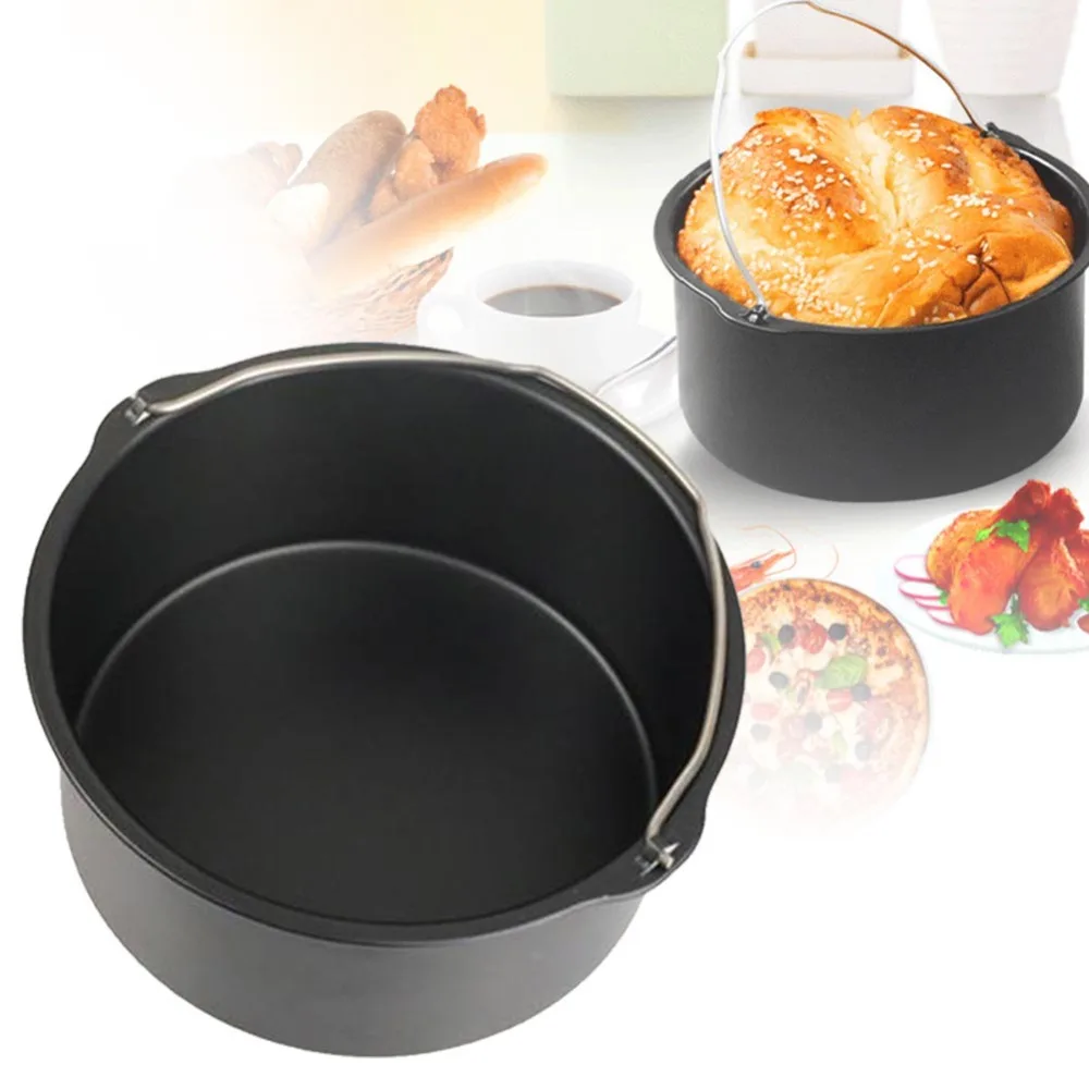 

6/7/8'' Non Stick Cake Mold Baking Tray Pan Round Roasting Basket Bakeware Mould Air Fryer Accessories