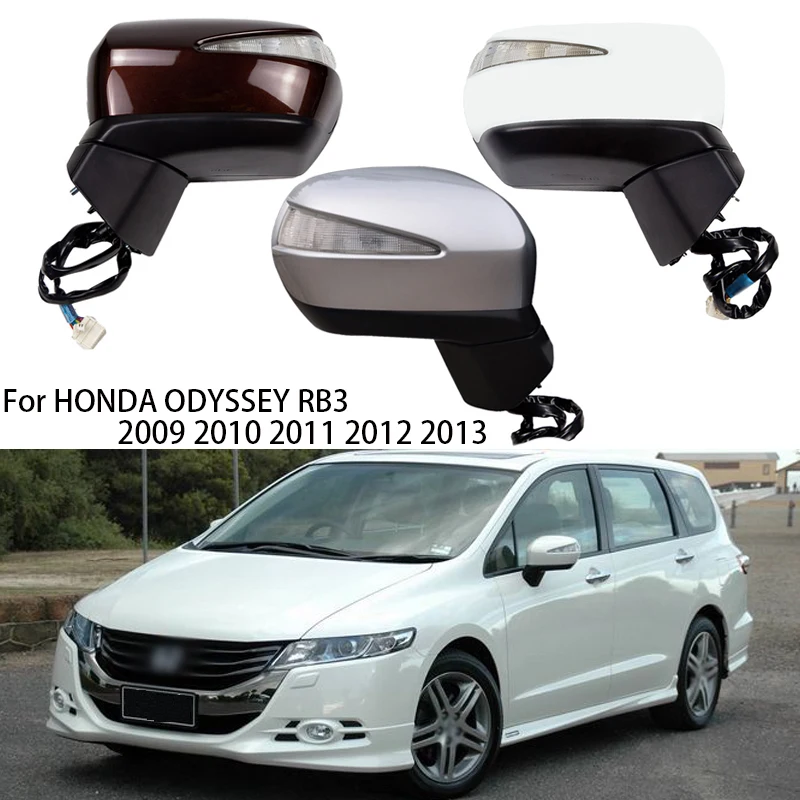 For HONDA ODYSSEY RB3 2009 2010 2011 2012 2013  Rearview Mirror Assy Side Mirror Blue Lens 5 Wire 7 Wire 10 Wire