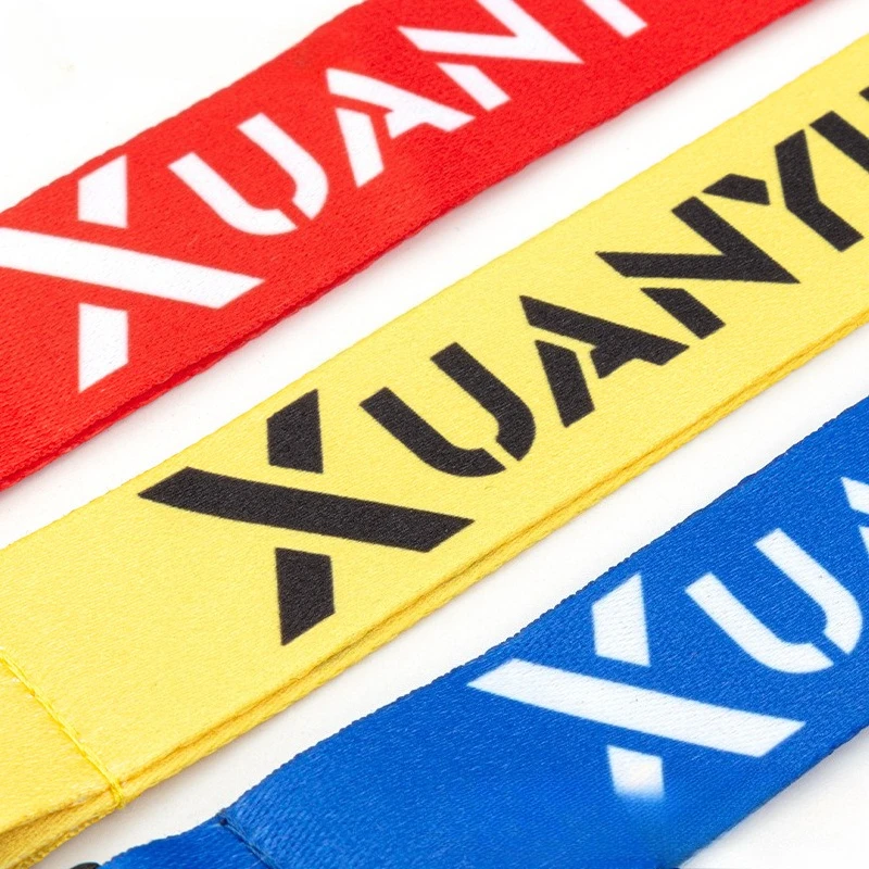 50pcs Free Custom colorful Logo Safety Hanging Neck Lanyard Keychain Straps for Phone Strap ID Card Badge Holder Rope 2cm Width