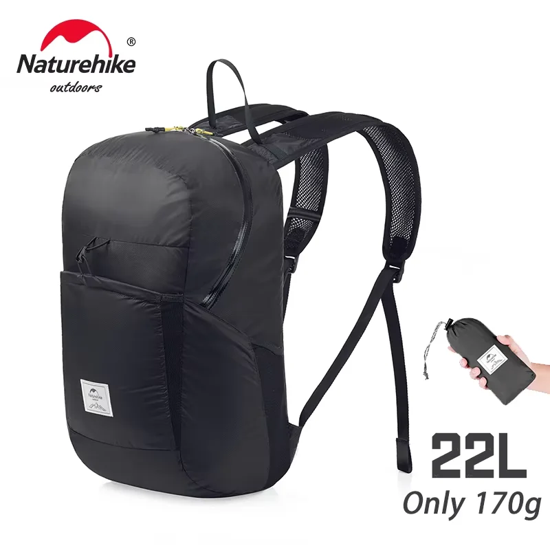 

Ультралегкий рюкзак Naturehike 170 г, сумка через плечо для мужчин и женщин, водонепроницаемая складная сумка 22 л, дорожный рюкзак, походный рюкзак на каждый день