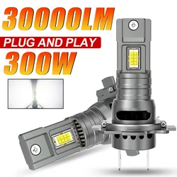 30000LM H7 Super Bright LED Headlight Bulbs Canbus Error Free Ultra Strong Turbo CSP Slim H7 LED Headlamp for Motorcycle Car 2Pc