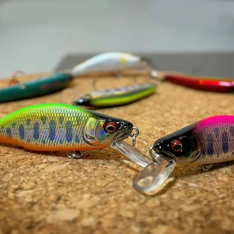 Imagem -02 - Minnow Fishing Lure com 3d Eyes Isca de Plástico Rígido Artificial Wobbler Crankbait Pesca Marítima Bass Tackle 51 mm 4g 10 Pcs