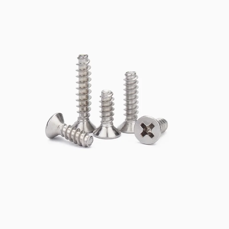 304 stainless steel countersunk head flat tail self-tapping screws M1.2 M1.4 M1.7 M2 M2.3 M3*3 4 5 6 8 10 12 14 16 18 20