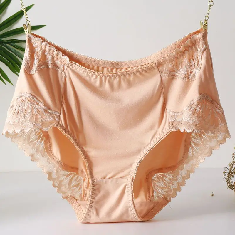 

80-200 Pounds Women's Mid-waist Quick-drying Lace-trimmed Modal Sexy, Breathable and Comfortable Pure Cotton Base Triangle Pants