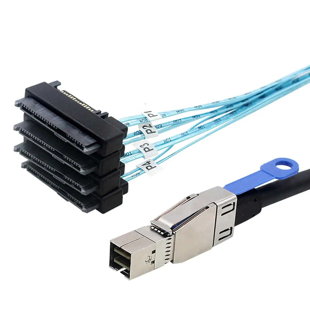 Mini SAS HD SFF-8088 26P to 4* SAS 8482 Server Cable – 6Gbps High Speed 26P to 4 Ports Data Transfer Cord, 28AWG Copper Wire