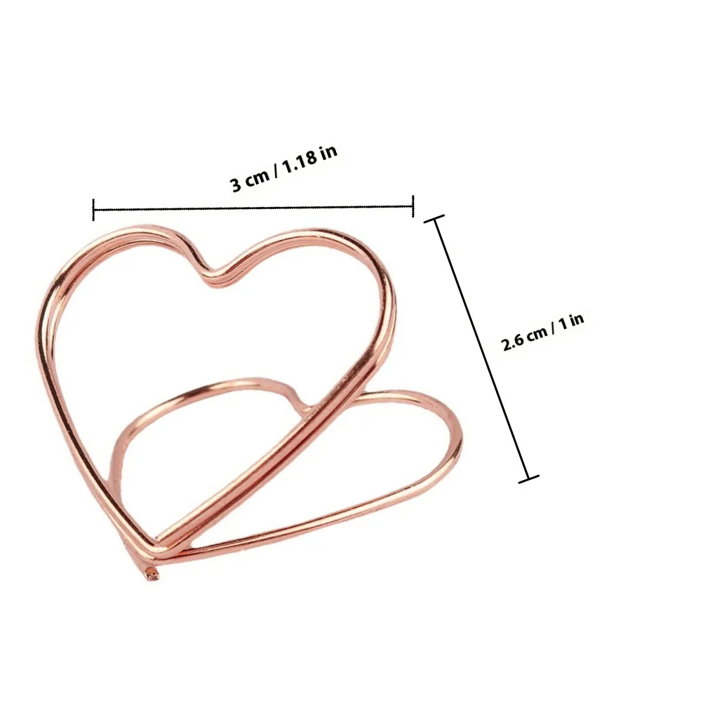 32Pcs Love Shape Message Clip Sturdy Metal Table Number Holder for Photo Note Card Stand Restaurant Wedding Menu Name Place