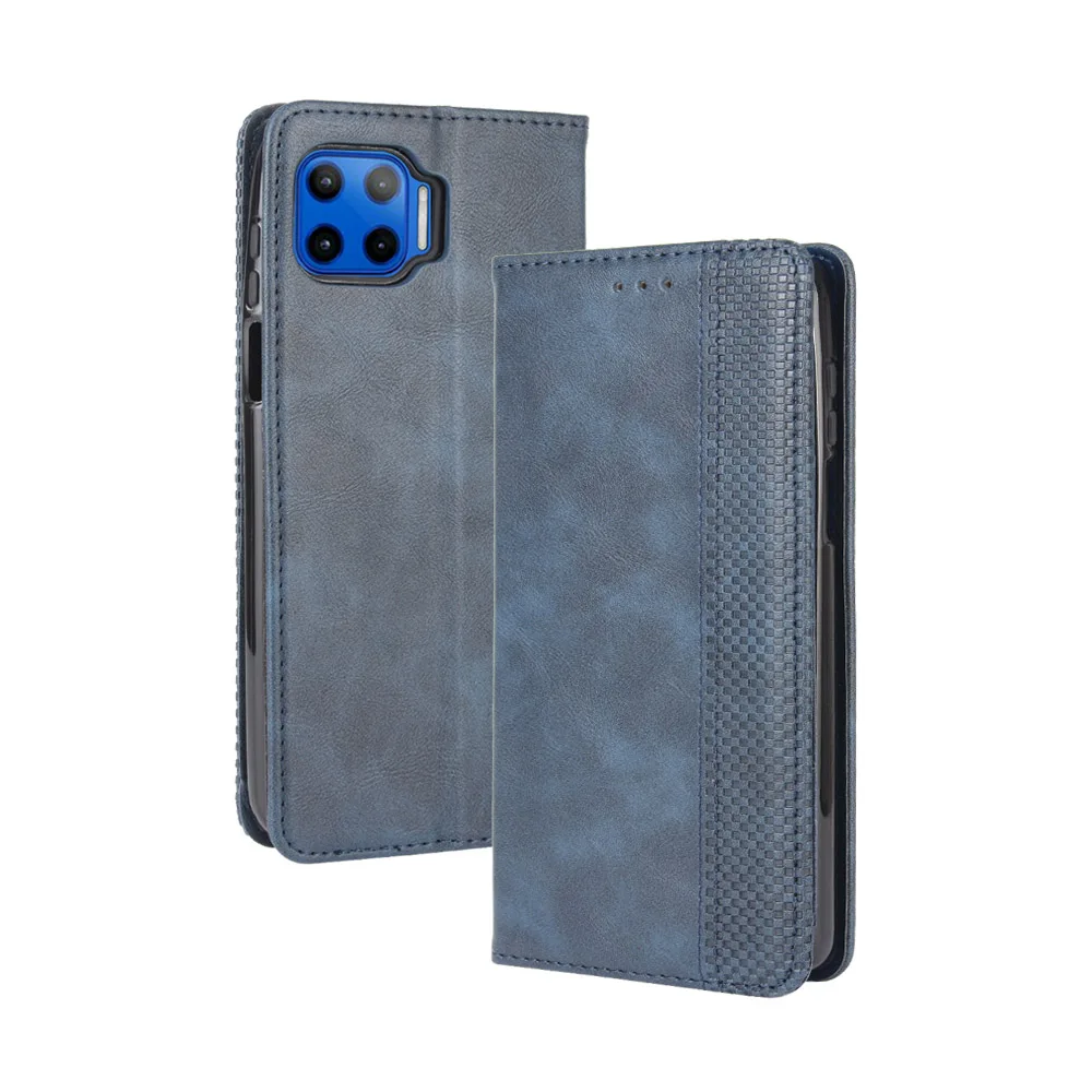 Flip Retro Style Leather Magnetic Closure Phone Cover For Motorola One 5G Wallet Fall prevention Phone Case For MotorolaOne 5G