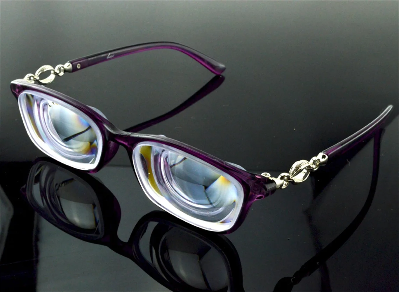 

Frame High Myopia Myodisc Glasses Purple Women Frame Material Pattern Type Tr90 Frame Low Vision Aid -17D PD64