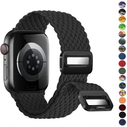 Nylon Braided Loop Strap For Apple Watch 10 9 8 7 Band 46mm 42mm 45mm 41mm Ultra2 49mm Magnetic Band iWatch 6 5 4 se2 44mm 40mm