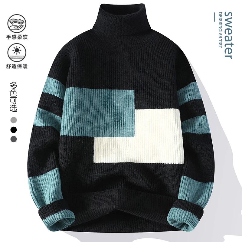 

Sweaters men 2024 winter korean style mens casual turtleneck warm sweater mens fashion sweaters Men's wool pullovers male