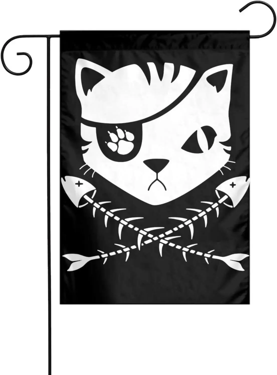 Pirate Cat Skull And Crossbone Garden Flag Halloween Thanksgiving Christmas Outdoor For Bar Decorative