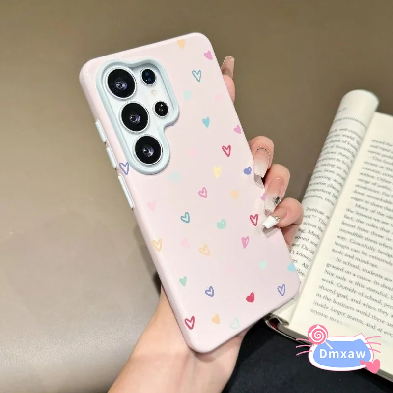 Colorful Heart Print Phone Case For Samsung Galaxy A08 A07 M07 F07 A06 A05S M05 F05 A04E A04S M04 A03 Core A03S Cute Soft Casing