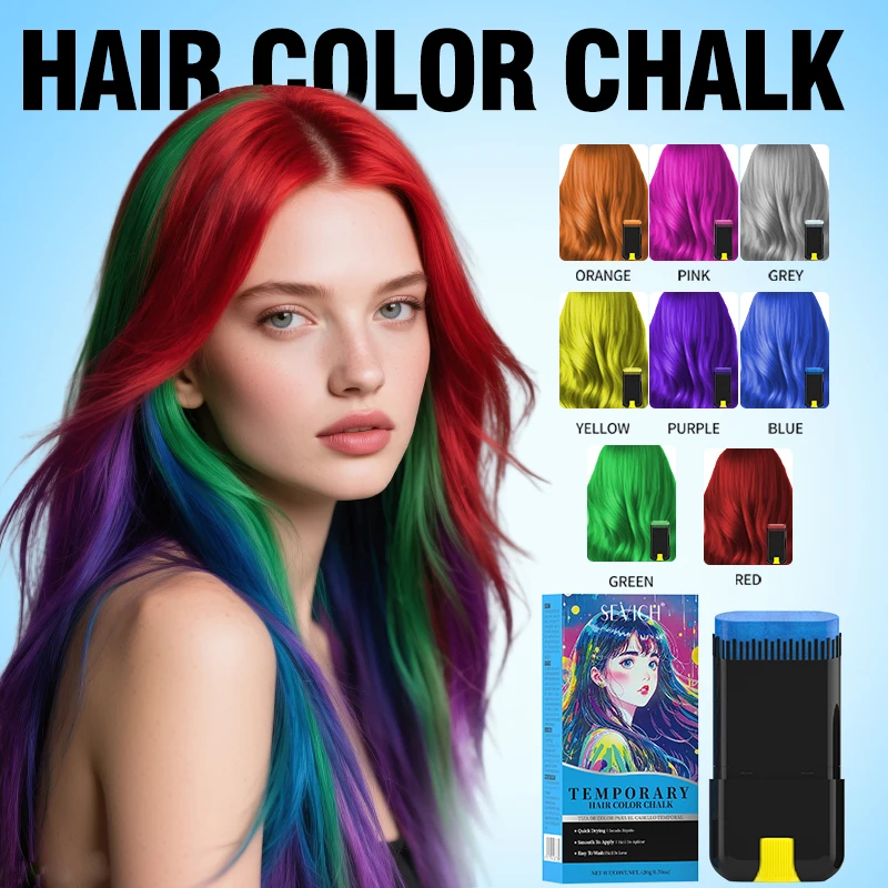 SEVICH Hair Dye Stick with Comb 20g Temporary Hair Color Chalk One-time Hair Coloring Pen Easy To Wash Hair Colour Wax Cream