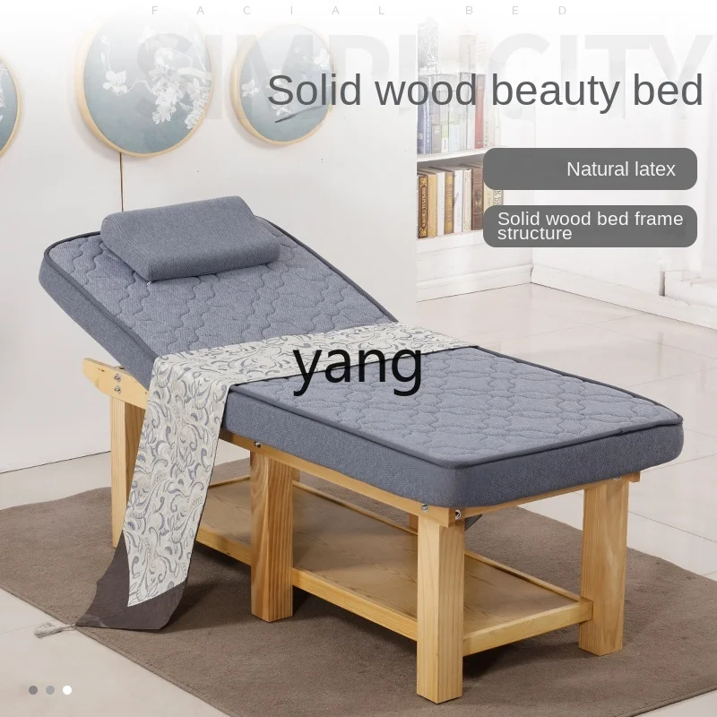 CX Solid Wood Latex Facial Bed Beauty Salon Dedicated Body Massage Bed Ear Cleaning Bed