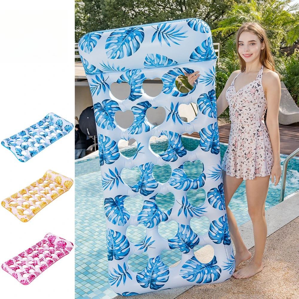 

ins Inflatable Water Floating Row Cave Adult Maple Leaf Water Lounger Thickened Floating Bed Water Party