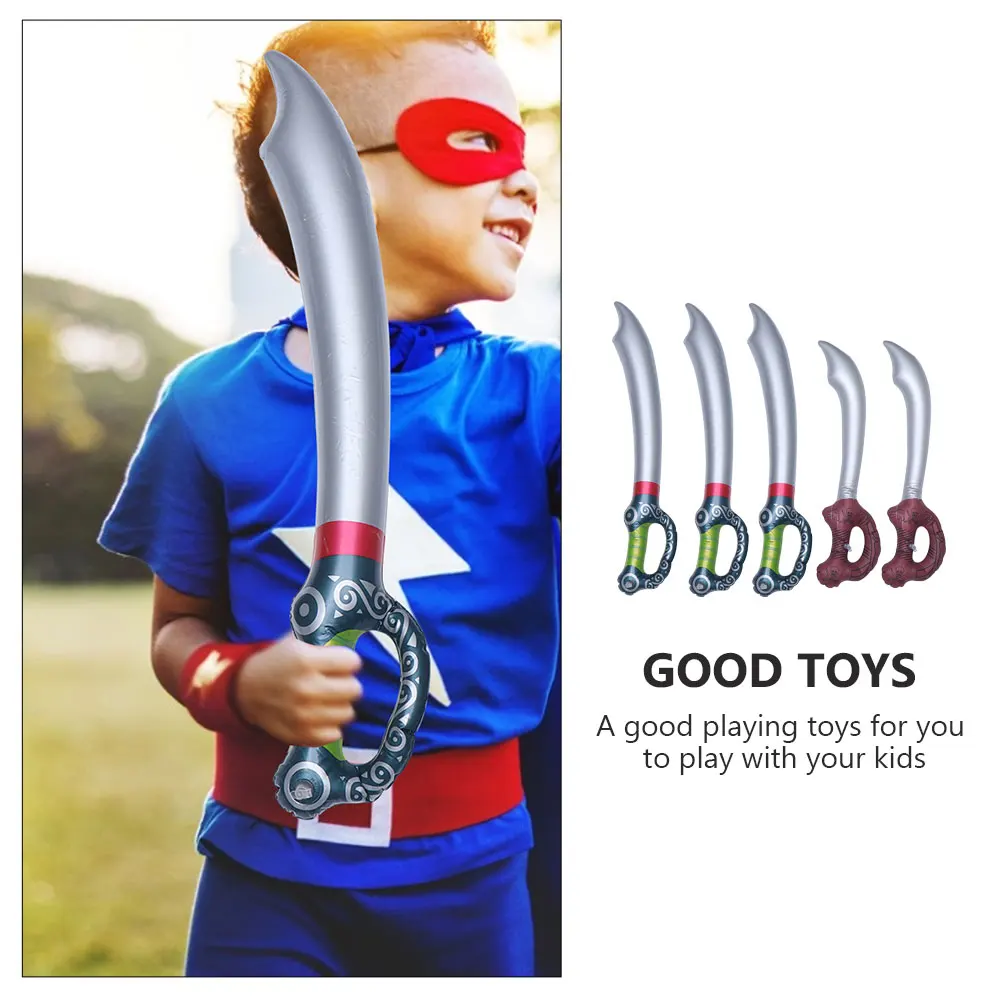 

5pcs Pvc Inflatable Swords Pirate Party Decor Role Play Halloween Festival Cosplay Lightweight Easy Storage Plaything