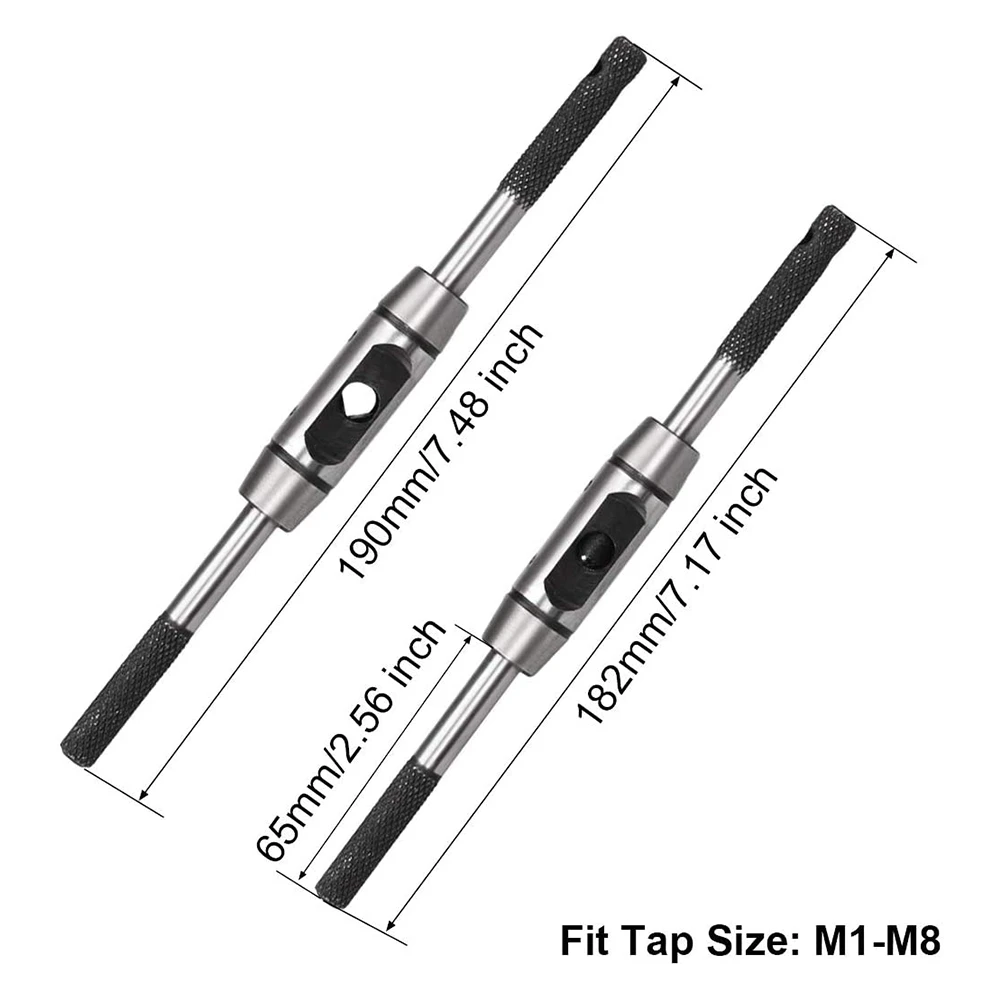 Adjustable Tap Wrench Handle, for Metric M1-M8 Taps, Tap Reamer Tapping Hand Tool, Die-Casting Body