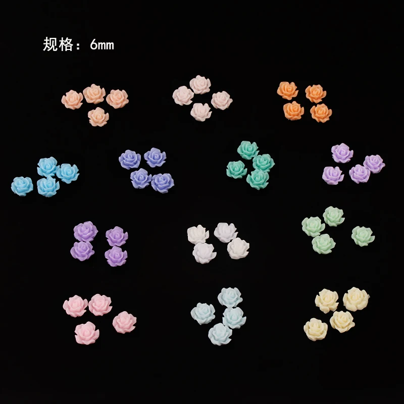 10pcs Nail Jewelry Macaron Color Mini Resin Three-dimensional Rose Camellia Diy Accessories Handmade Materials Nail Charms