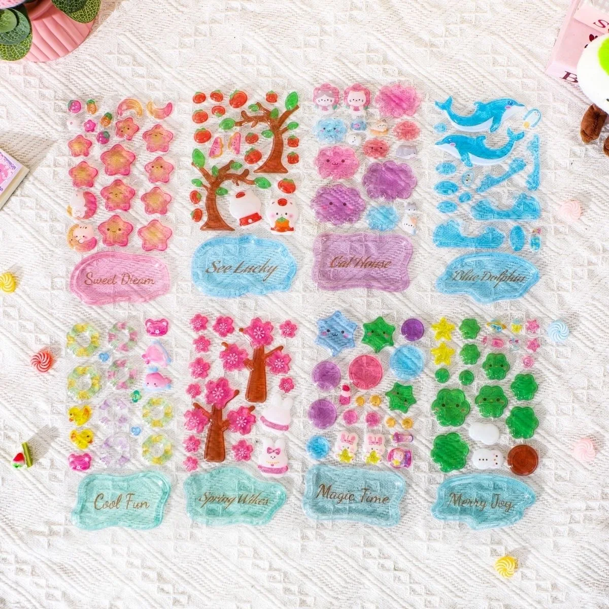 3D Stacked Crystal Stickers Cute Animal Stickers for Girls Boys Classroom Prizes Kids Handmade DIY Creative Gift Party Favors image 2