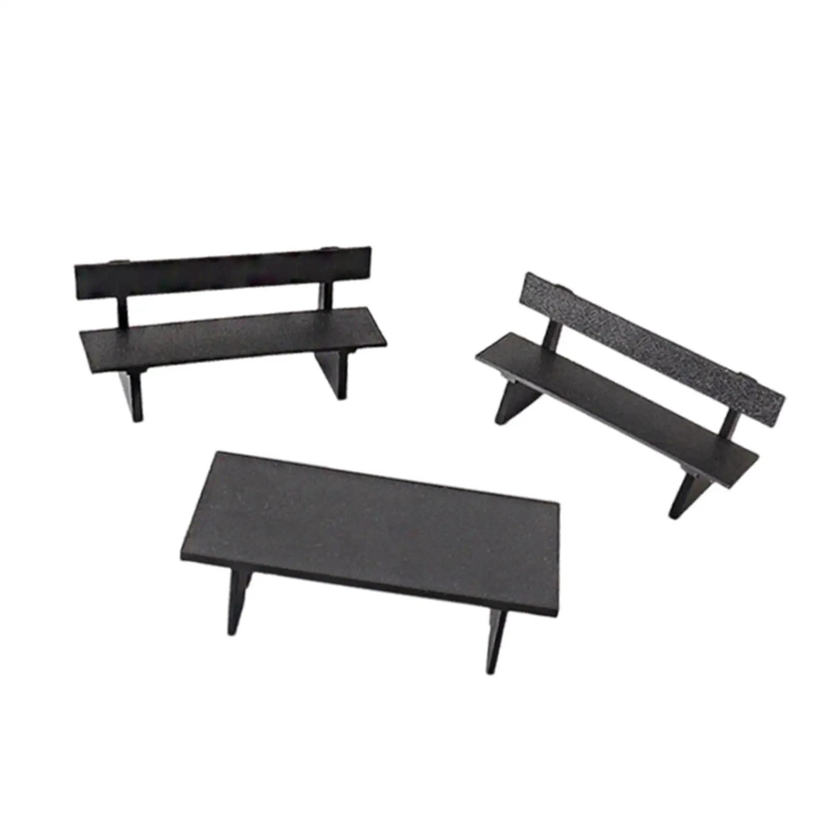 Miniature Dollhouse Table Chair Furniture Toy Birthday Gifts Pretend Toy Versatile Use for Model Train Terrain Accessories