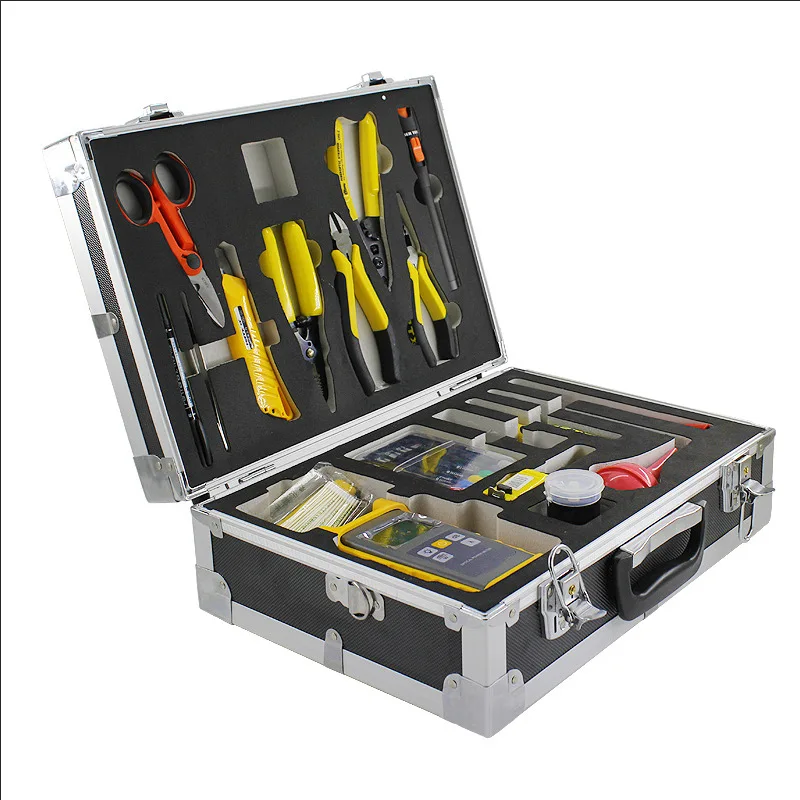 Optical Communication Cable Fusion Splicing Tool Kit Fiber Optic Equipment in Durable Toolbox