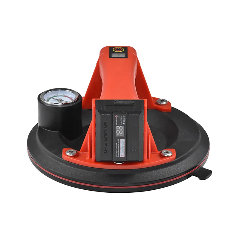 8'' Electric Vacuum Pump Suction Cup 2400mAh Lithium Battery Type-C Charging Double-layer Rubber Suction Cup With Pressure Gauge