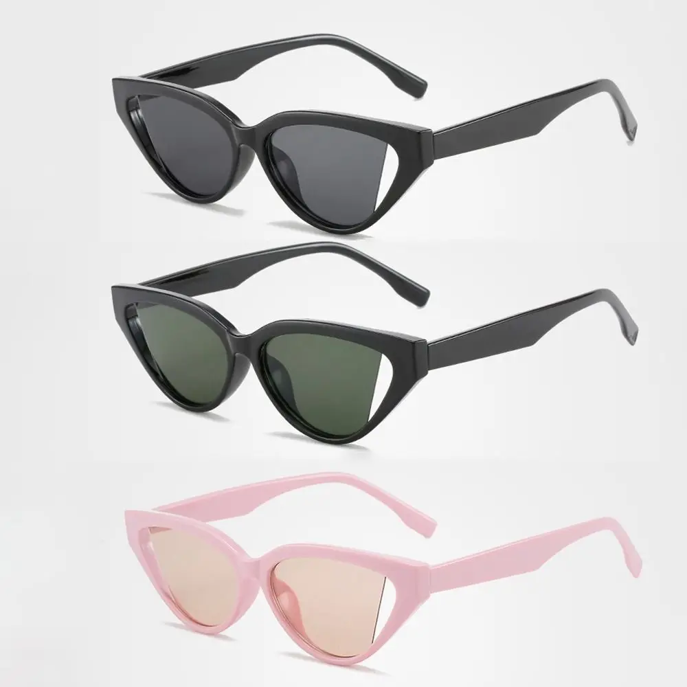 Travel Small Frame Retro Sunglasses Anti-Glare Cat Eye Driving Glasses UV Protective Black Shades Outdoor Sunglasses Fishing