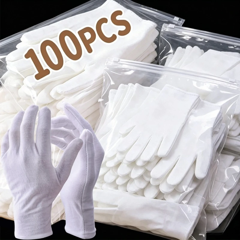 Wholesale Stretchy Breathable Work Glove White Thin Gloves Dry Hands Moisturizing Formal Gloves Unisex Soft Breathable Mittens