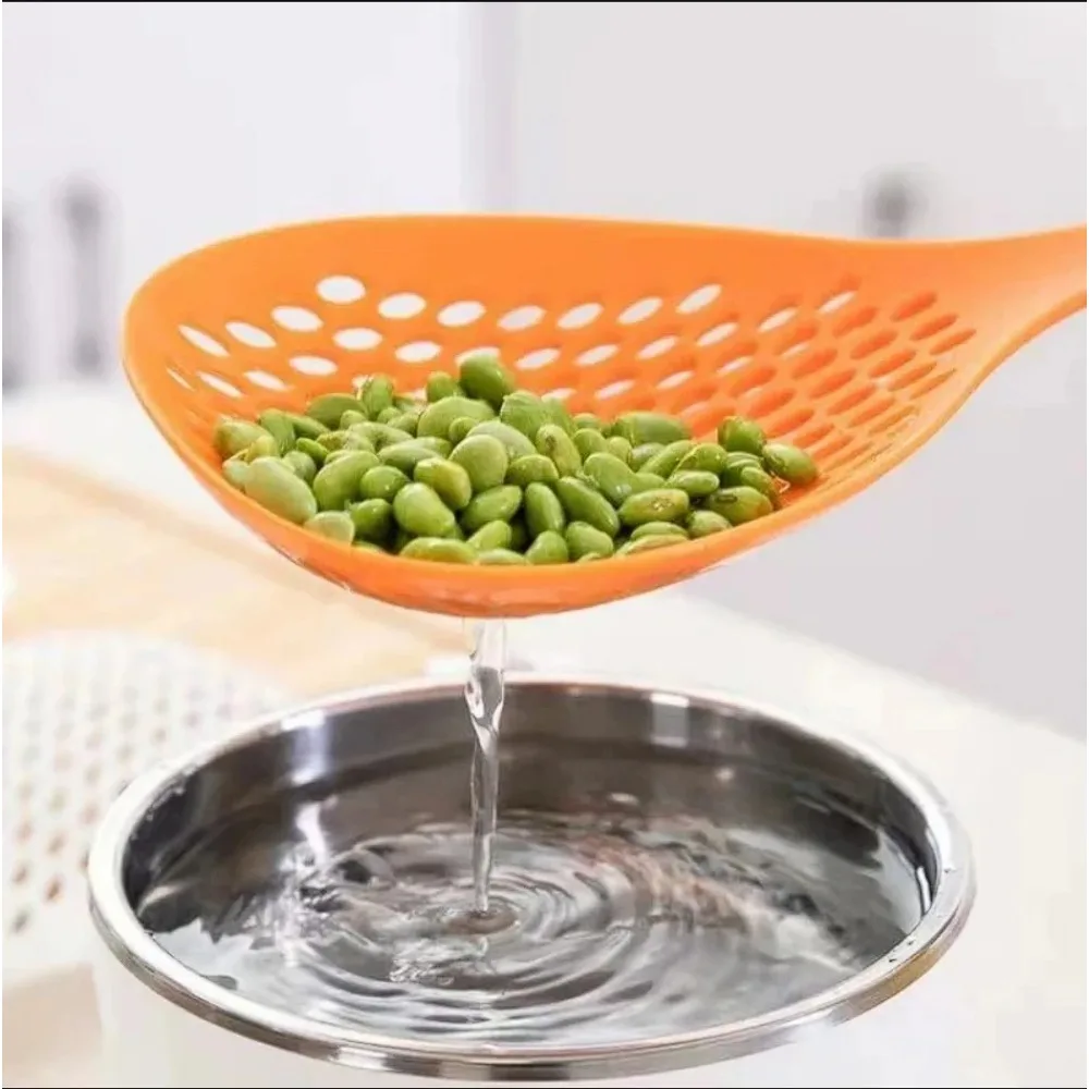 1pc Large Nylon Food Strainer Spoon - Creative Cooking Spatula, Colander, and Soup Strainer for Household Kitchen