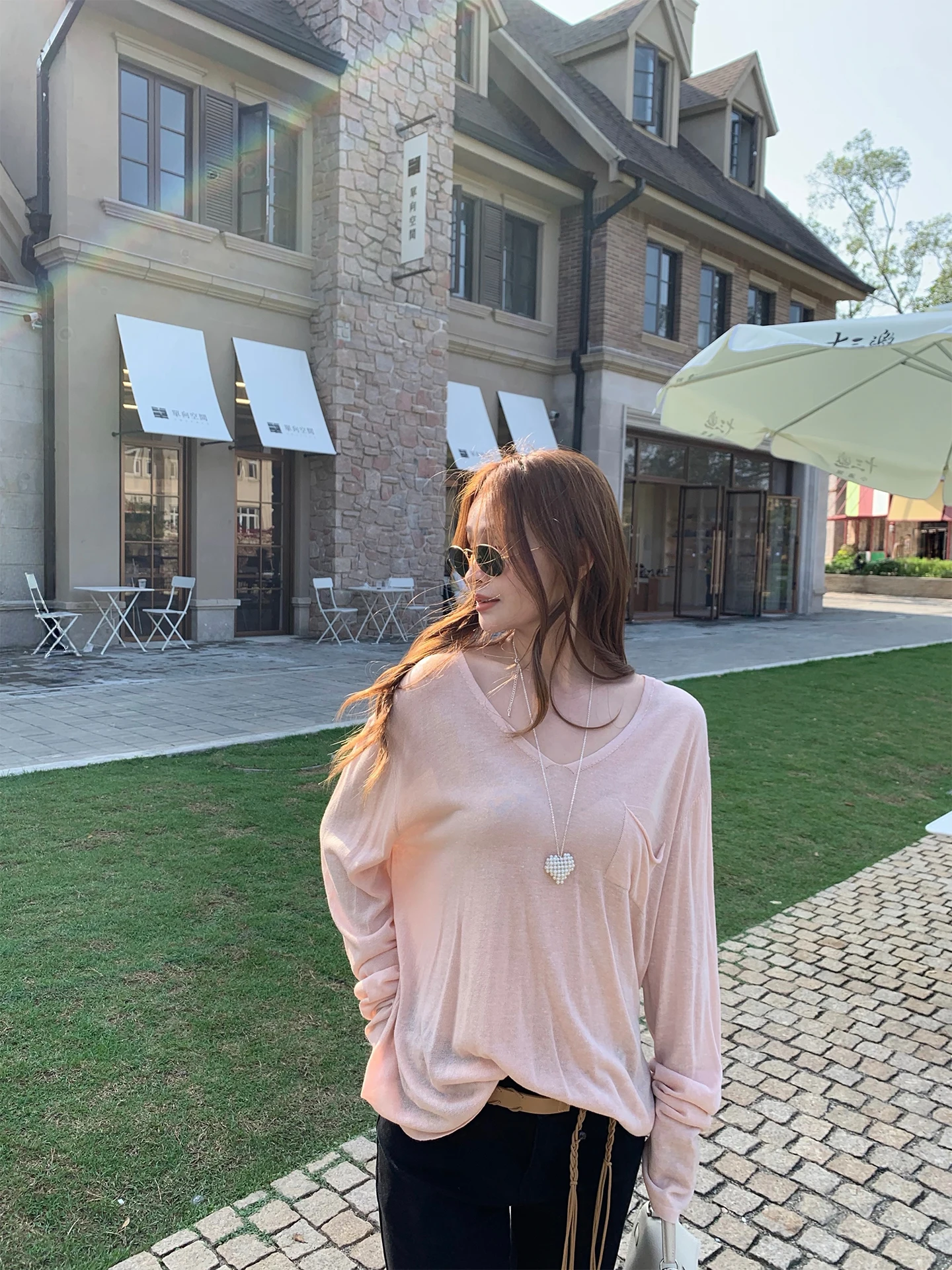 

Bluetique Casual Loose ket Knitted Long Sve T-irt Lightweight Linen Feel Women's Pullover Faion Spring 2026