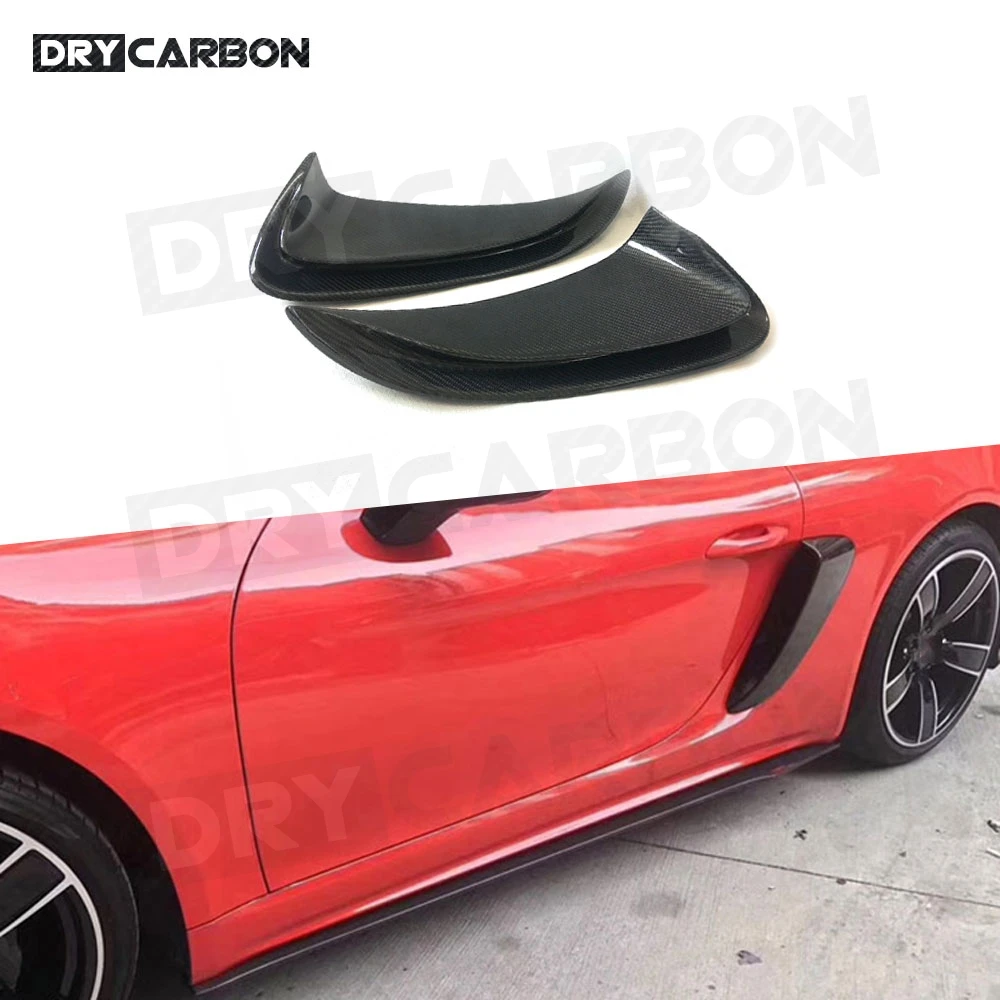 

Dry Carbon Fiber Rear Side Fender Air Vents Trim Cover Caps for Porsche 718 Cayman Boxster Base S Coupe 2016 2017 2018 2019