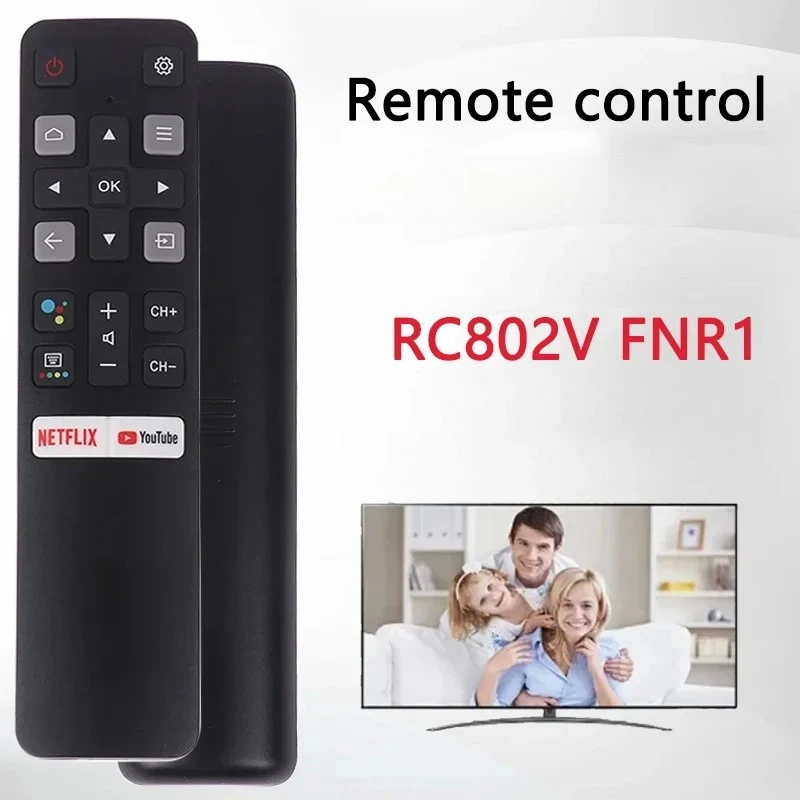 Control Remoto Infrarrojo Inteligente para TCL, Compatible con TV, RC802V FMR1 FMR2 FLR1 FUR5 FUR7 FUR6, Sin Comando de Voz