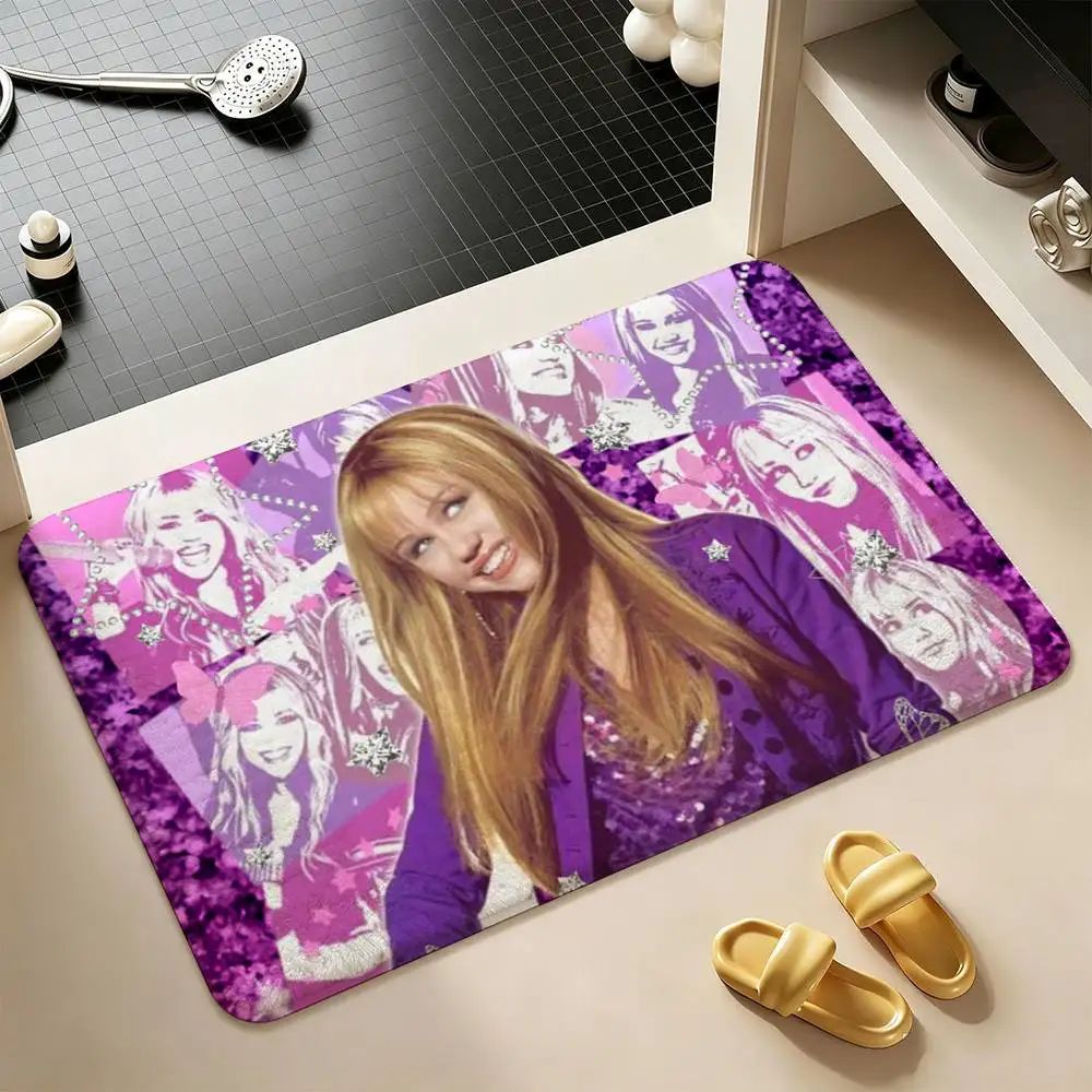 H-Hannah M-Montana  Shower Room Absorbent Small Floor Mat Soft Comfortable Decorative Foot Mat