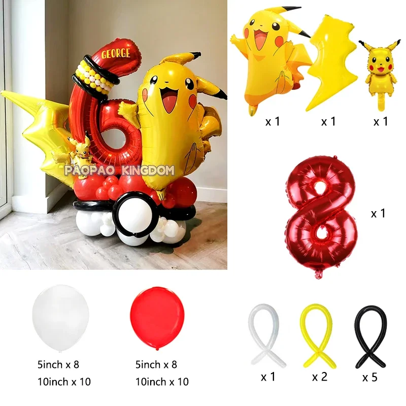 Pokemon Pikachu Folie Ballonnen Set voor Kinderen Verjaardagsfeestje Decoratie Baby Douche Ballon Decoratie Globos