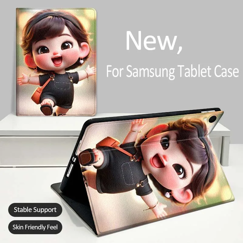 

Cartoon Pigtail Joy Jump Tablet Case For Samsung Galaxy Tab A A7 A8 A9 A11 S6 S11 Lite Plus 10.1 10.4 10.5 Inch 2022 2025