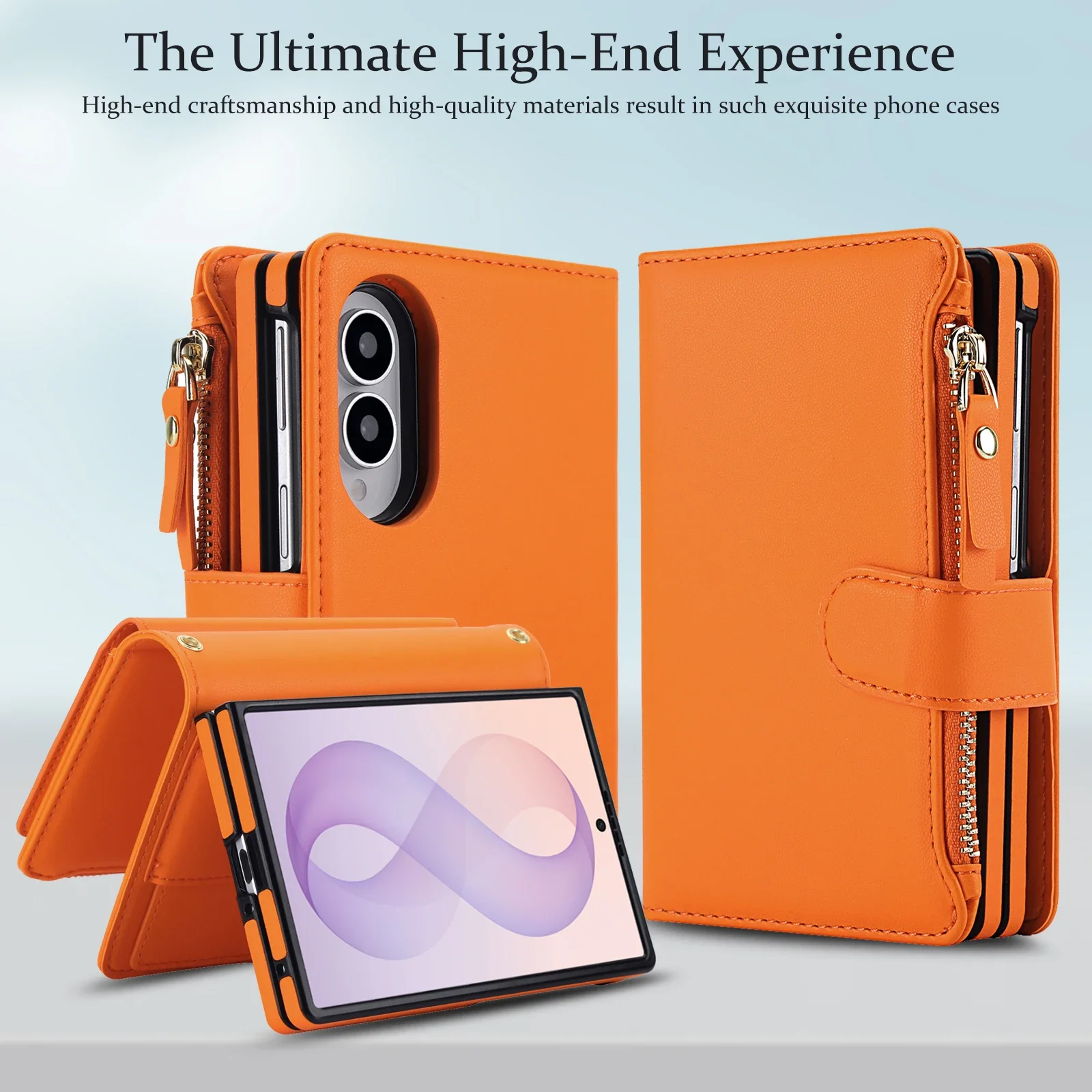 2 In 1 Crossbody Cards Slot Wallet Flip Leather Case For Samsung Galaxy Z Fold 8 Ultra 7 6 5 4 3 5G For Magsafe Book Stand Cover - view 5