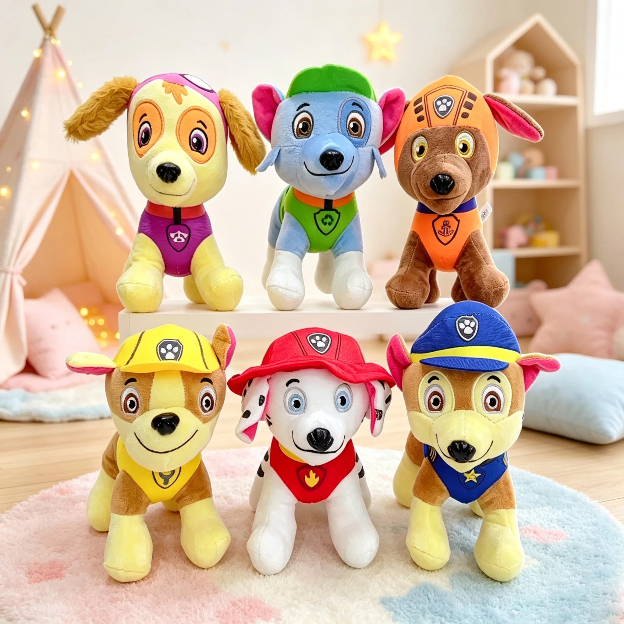 20CM Paw Patrol Chase Plush Doll Rock Animal Dog Cartoon Model Action Figure Toy for Christmas Gift ﻿