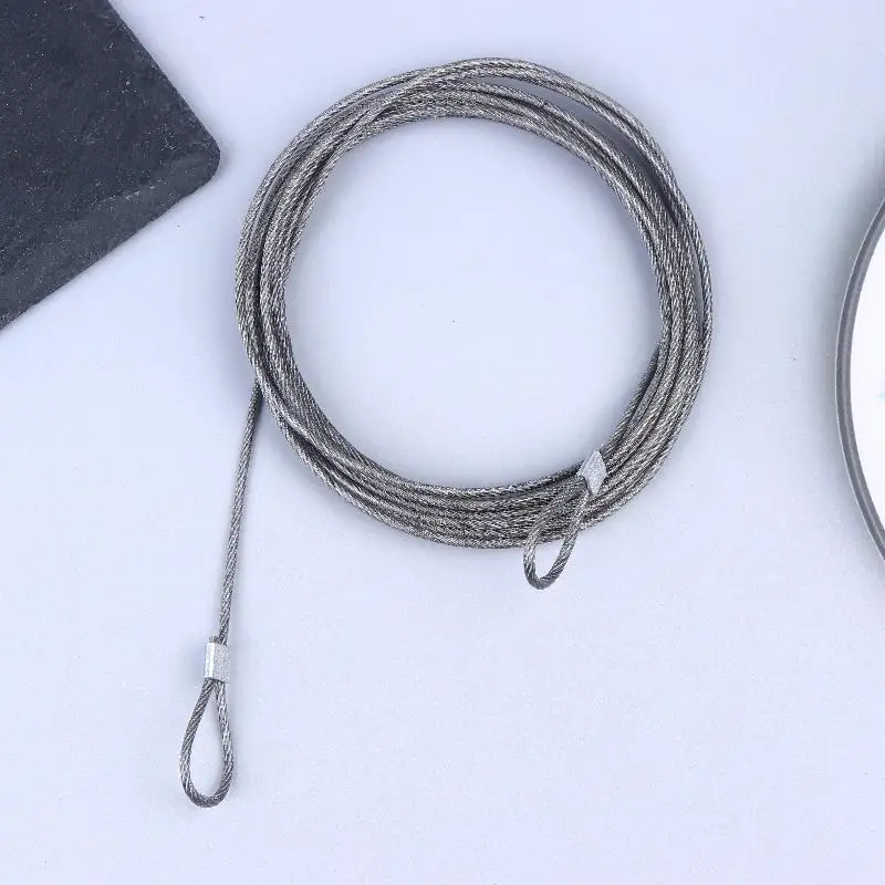 4PCS 4M 304 Stainless Steel Wire Canopy Rope Fishing Lifting Cable Clothesline Diameter 2mm Shade Sail Awning Rustproof Kit