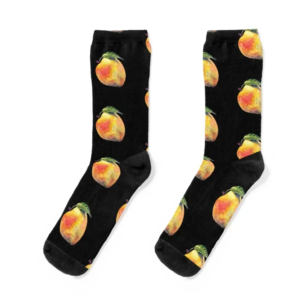 Watercolor Mango - Black Edition Socks heated winter thermal christmas gifts cool Men's Socks Luxury Women's