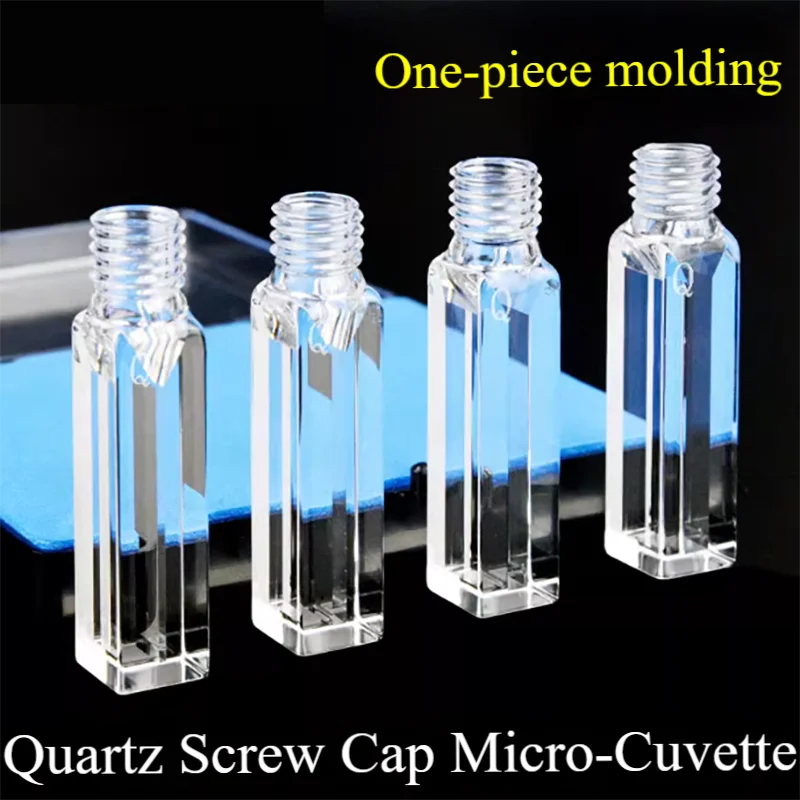 

10mm quartz fluorescent microcuvette screw thread/350 700 1050 1400 1750ul seal integral molding