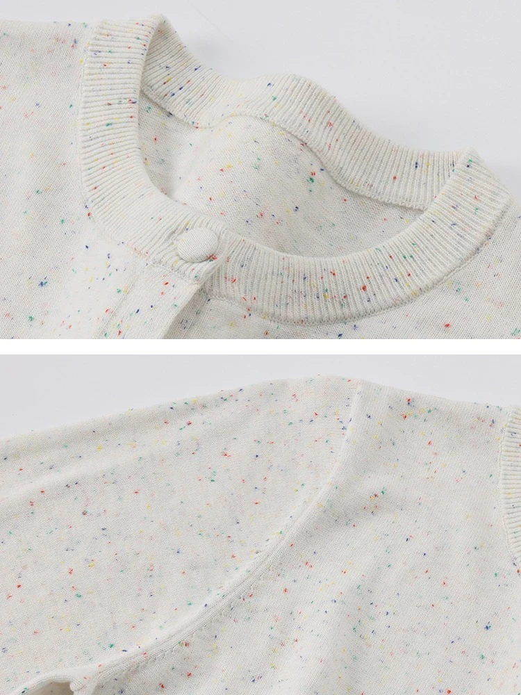 المرأة محبوك طويلة الأكمام اللون النقاط س الرقبة سترة لينة ربيع الخريف الدافئة سترة فضفاضة غير رسمية موضة معطف Cersatile