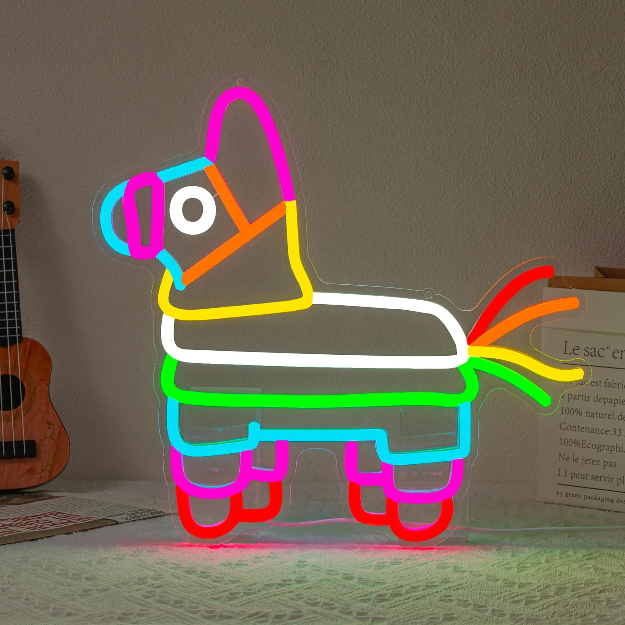 Colorful Pinata Neon Sign LED Wall Light Customizable Gift for Mexican Lover Kids Birthday Fiesta Party Bedroom Decoration