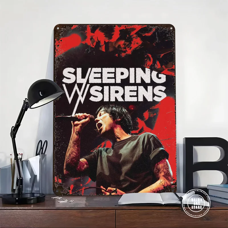 Sleeping With Sirens Kellin Quinn Concert 3D Texture Metal Poster Customized Wall Art Tin Sign Gift for Mancave Funny Signs Home