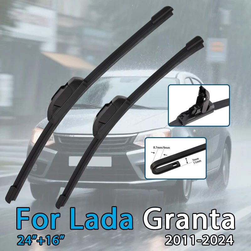 

Для Lada Granta 2011-2024 24 ''+ 16'' автомобильные щетки стеклоочистителя передние дворники подходят U-образный крючок рычаг лобовое стекло авто щетки стеклоочистителя