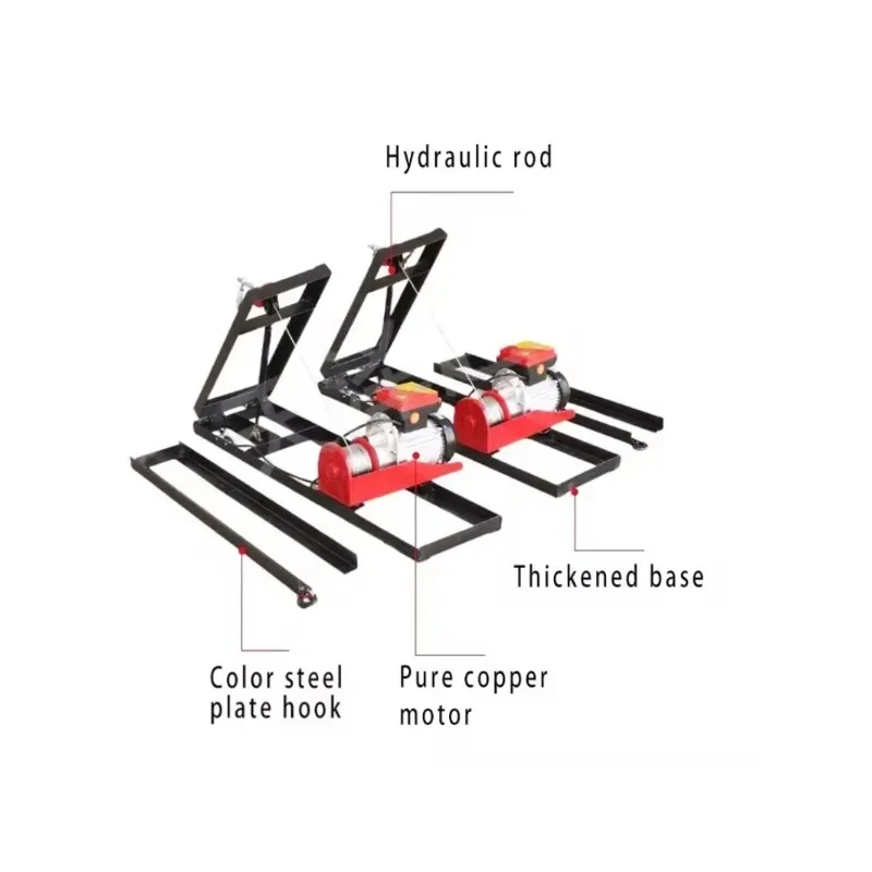 Small electric 220v wireless remote control tiling machine hanging frame hanging folding color steel tile resin tile