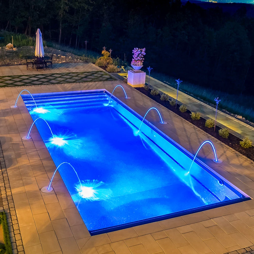 Large Size 8m 10m Outdoor Fiberglass Swimming Pool for Hotel Family House Mosaic Design Big Swimming Pool Adults