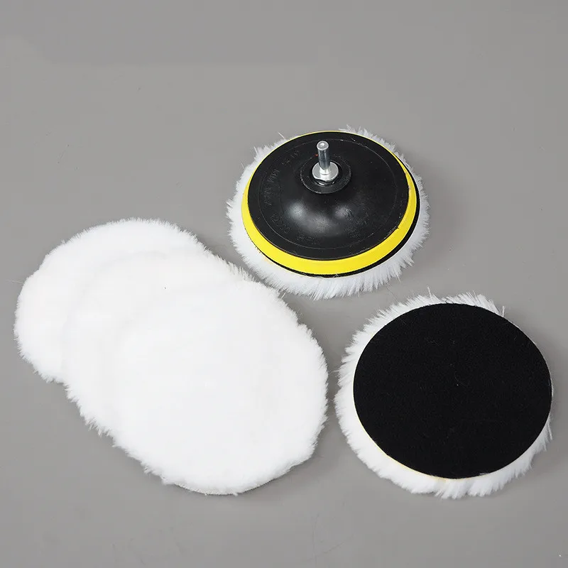 Juego de almohadillas de pulido universales para coche, 5 piezas, 3/4/5/6/7 pulgadas, máquina de lana suave, disco de esponja de encerado, cuidado de pintura automática, limpieza de Detalles