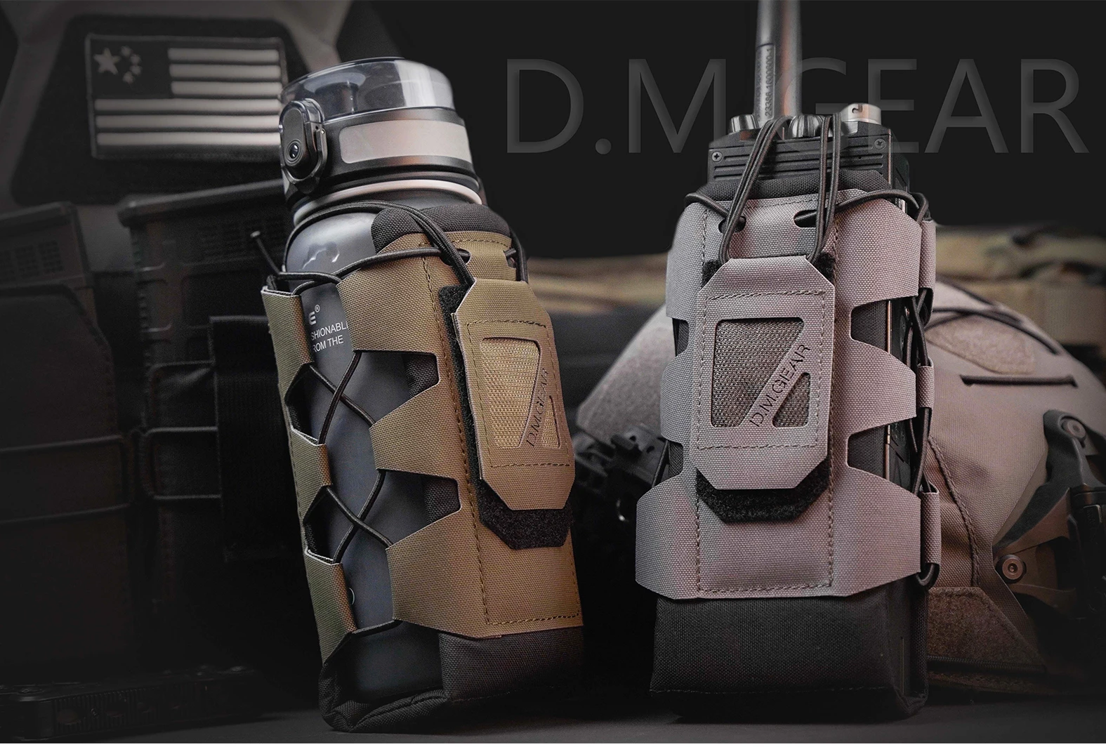 DMGear-Tactical Molle Bolsa Bolsa de Água, Walkie Talkie, Pocket Holster, Carregar, Caça, Camping, Airsoft Gear, Outdoor Sport