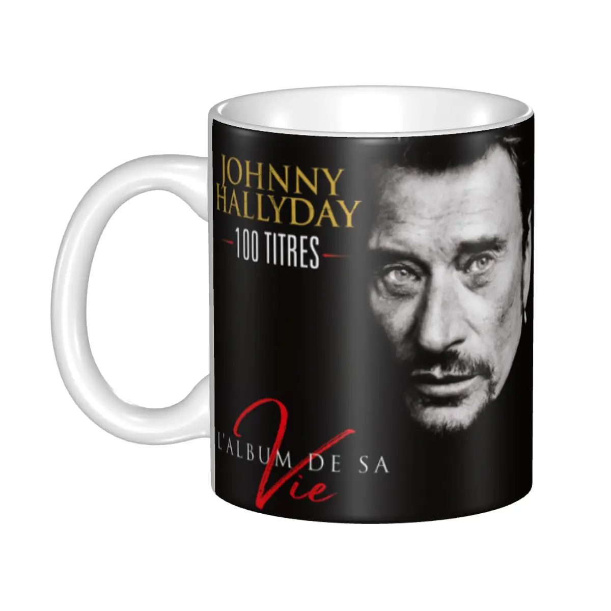 DIY Johnny Hallyday Rock Ceramic Mug Customized Singer French France Coffee Cups Creative Gift Outdoor Work Camping Cup